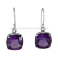 925 Sterling Silver Drop with Amethyst Gemstone Dangle Earrings at Best Price